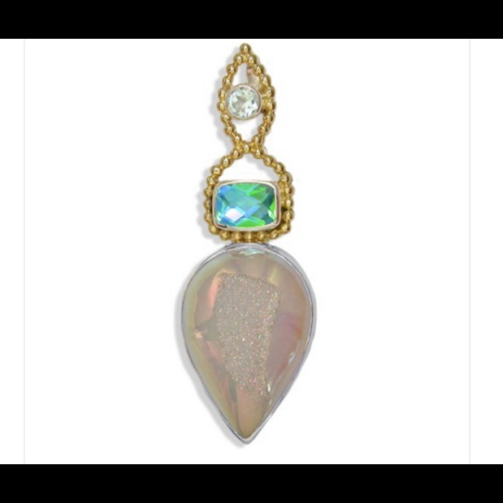 SAJEN-Opalized Window Druzy Pendant